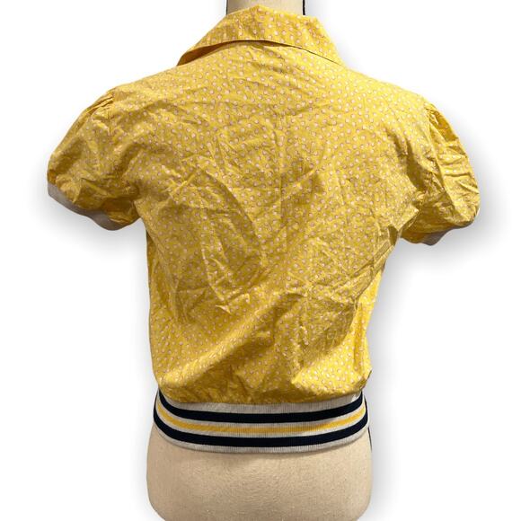 Le Jean De Marithe + Francois Girbaud Yellow / White Top M - Picture 2 of 5